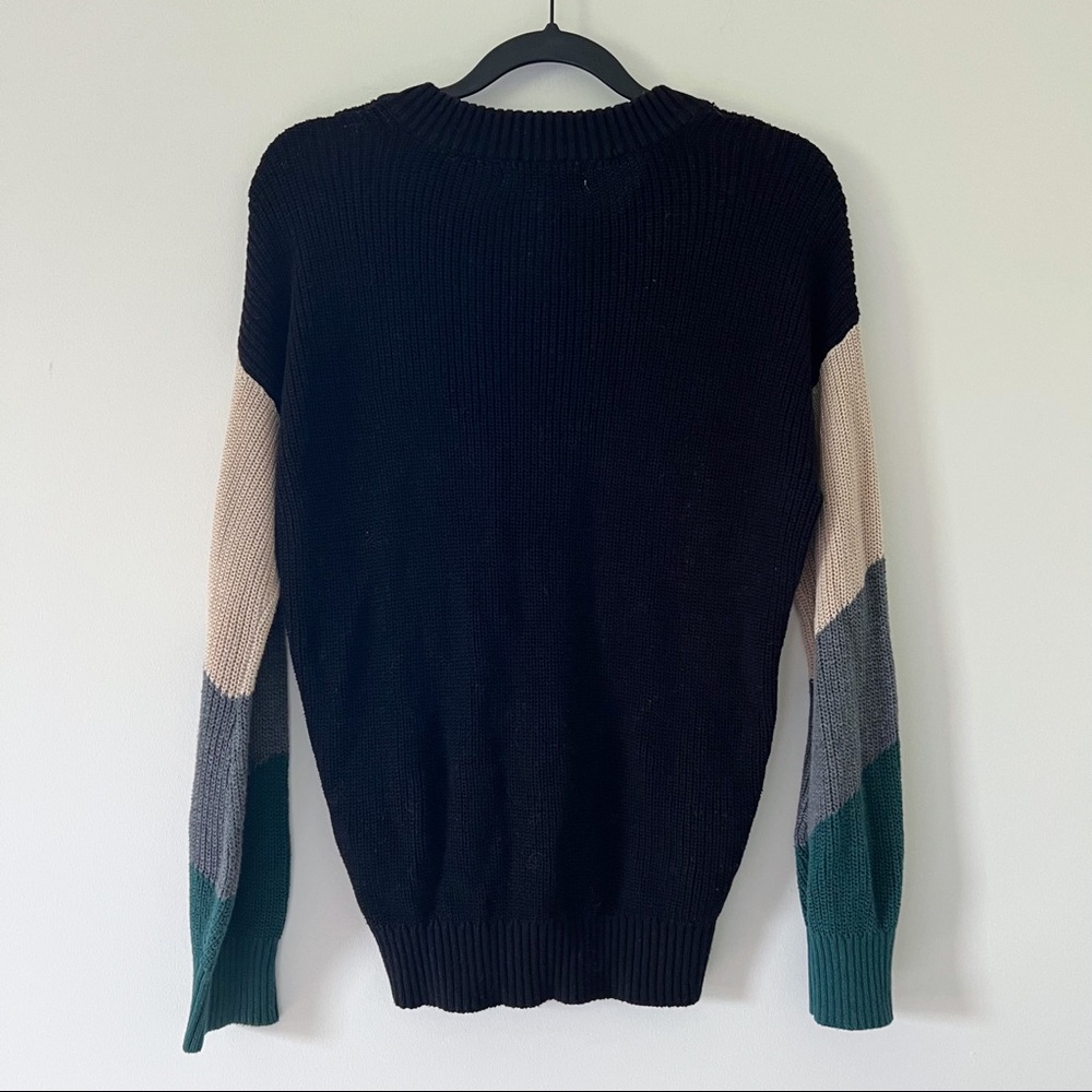bcbgeneration | black color block sweater medium - Picture 2 of 4